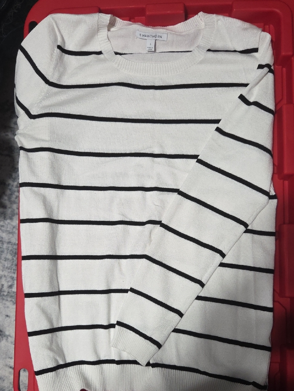 White & Blue Striped Sweater